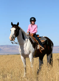 western rider wearing a helmet