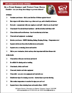 (button) image from Be a Front Runner and Protect Your Horse checklist