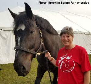 Monica with Draft horse at Brooklin Fair
