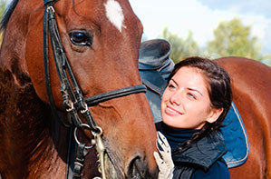 woman with her horse partner